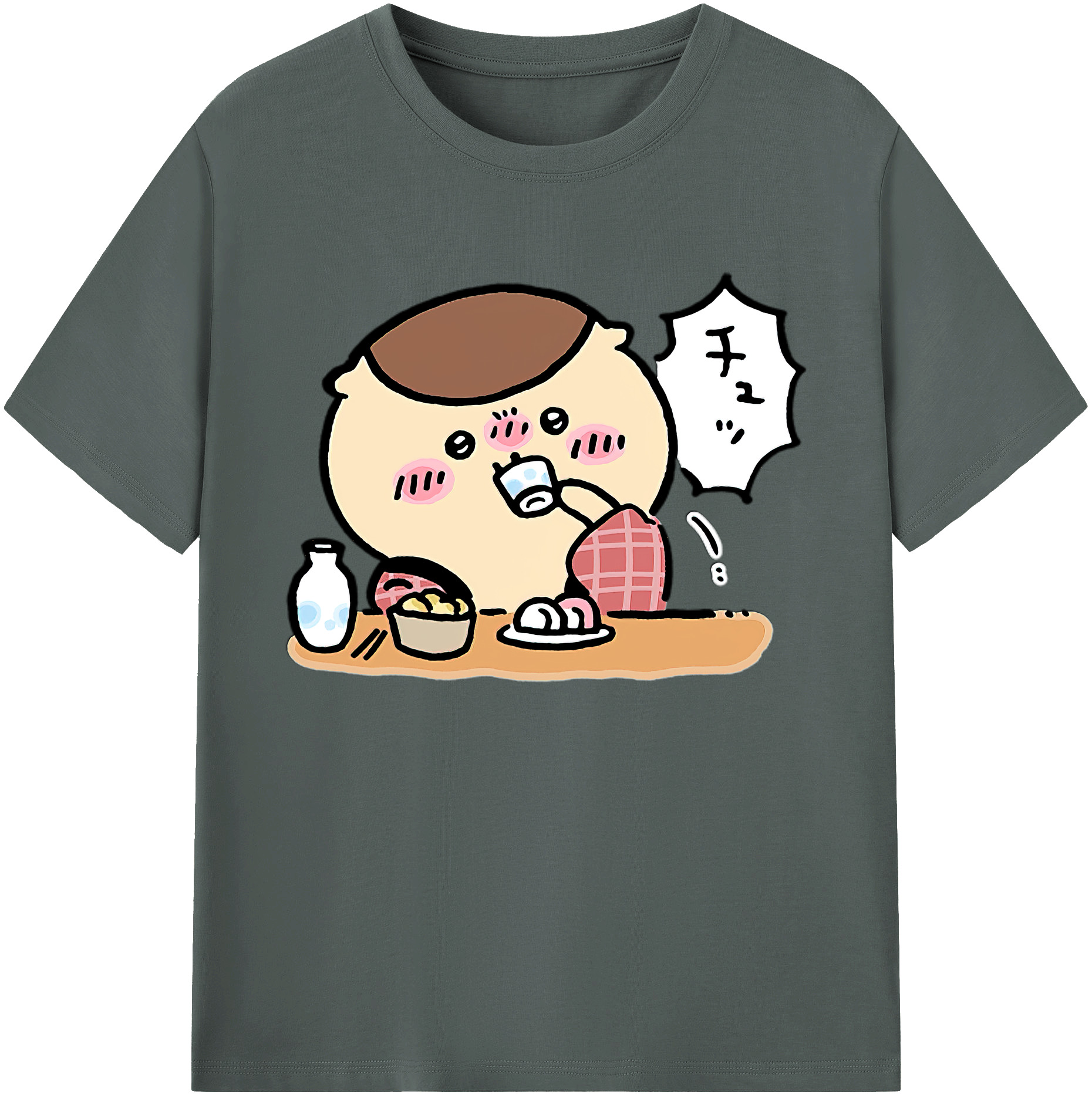 （画像用） ちいかわ くりまんじゅう Chii-kawa kuri manjū 綿100％ メンズ半袖Tシャツ｜肌触りやわらか＆通気性